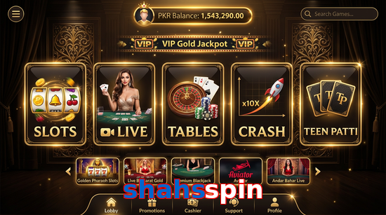 Main screen of Shahsspin casino page for PK players