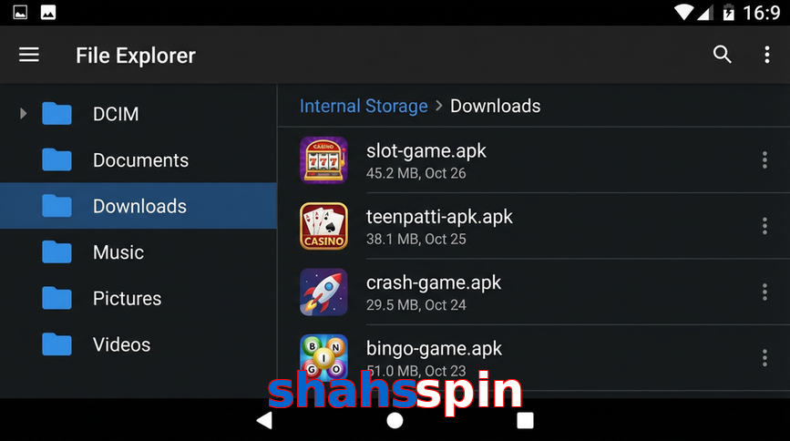 Main screen of Shahsspin gameapk page for PK players