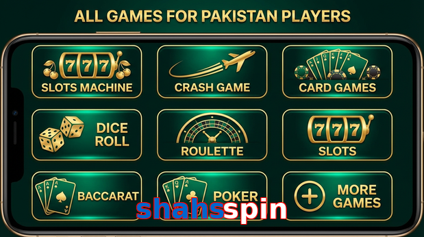 Main screen of Shahsspin games page for PK players